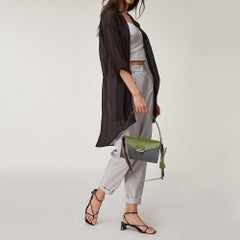 Prada Two Tone Saffiano Leather Flap Shoulder Bag