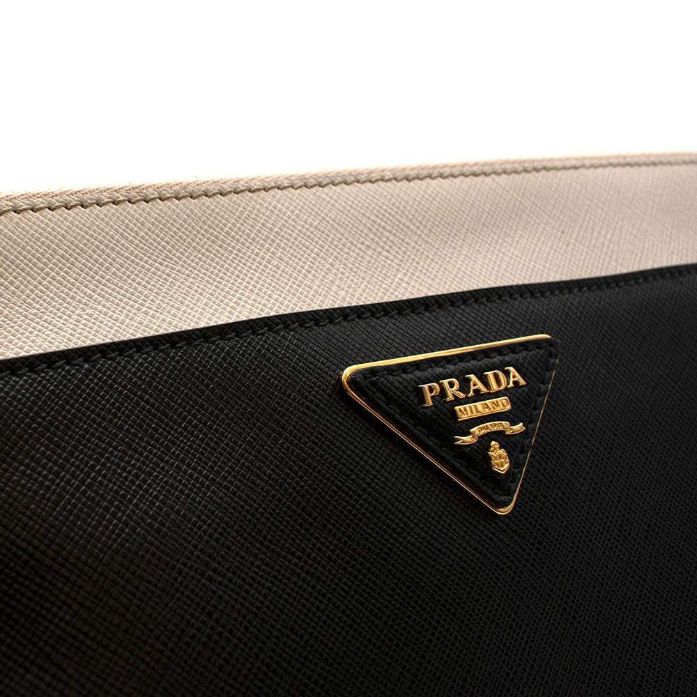 Prada Two-Tone Saffiano Leather Pouch  1