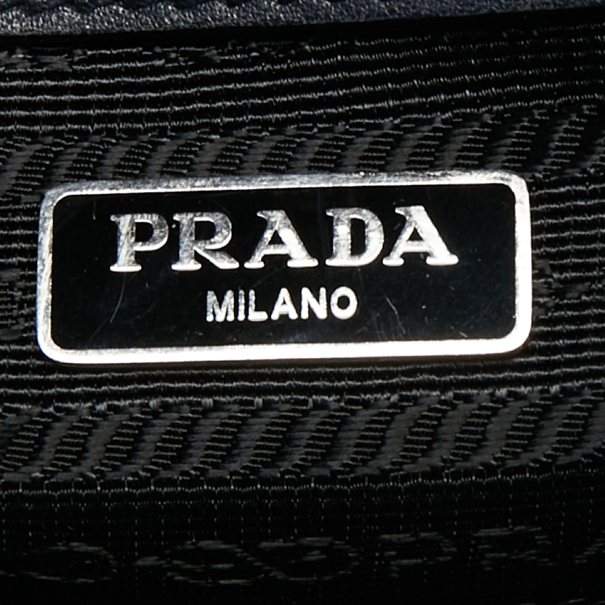 Women's Prada Two-Tone Saffiano Leather Small Sound Flap Chain Shoulder Bag