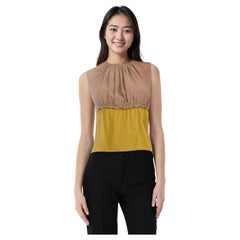 Blusa sin mangas de seda bicolor Prada Talla XS