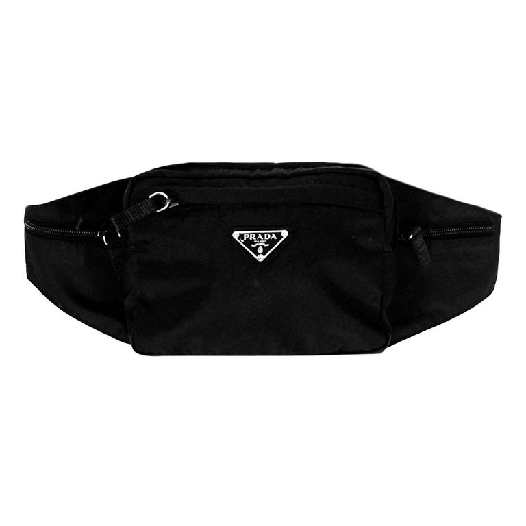 Prada Unisex Black Nylon Belt Bag/ Fanny Pack For Sale at 1stDibs | vintage prada  fanny pack, prada nylon fanny pack, prada fanny pack sale