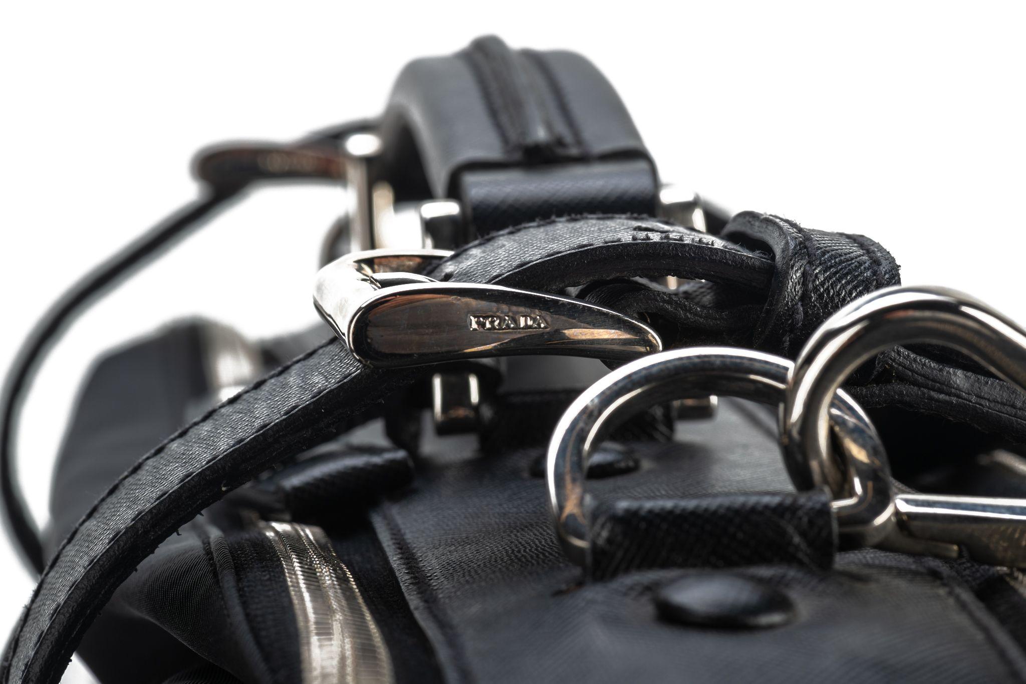 Prada Unisex Black Weekender Suitcase  For Sale 7