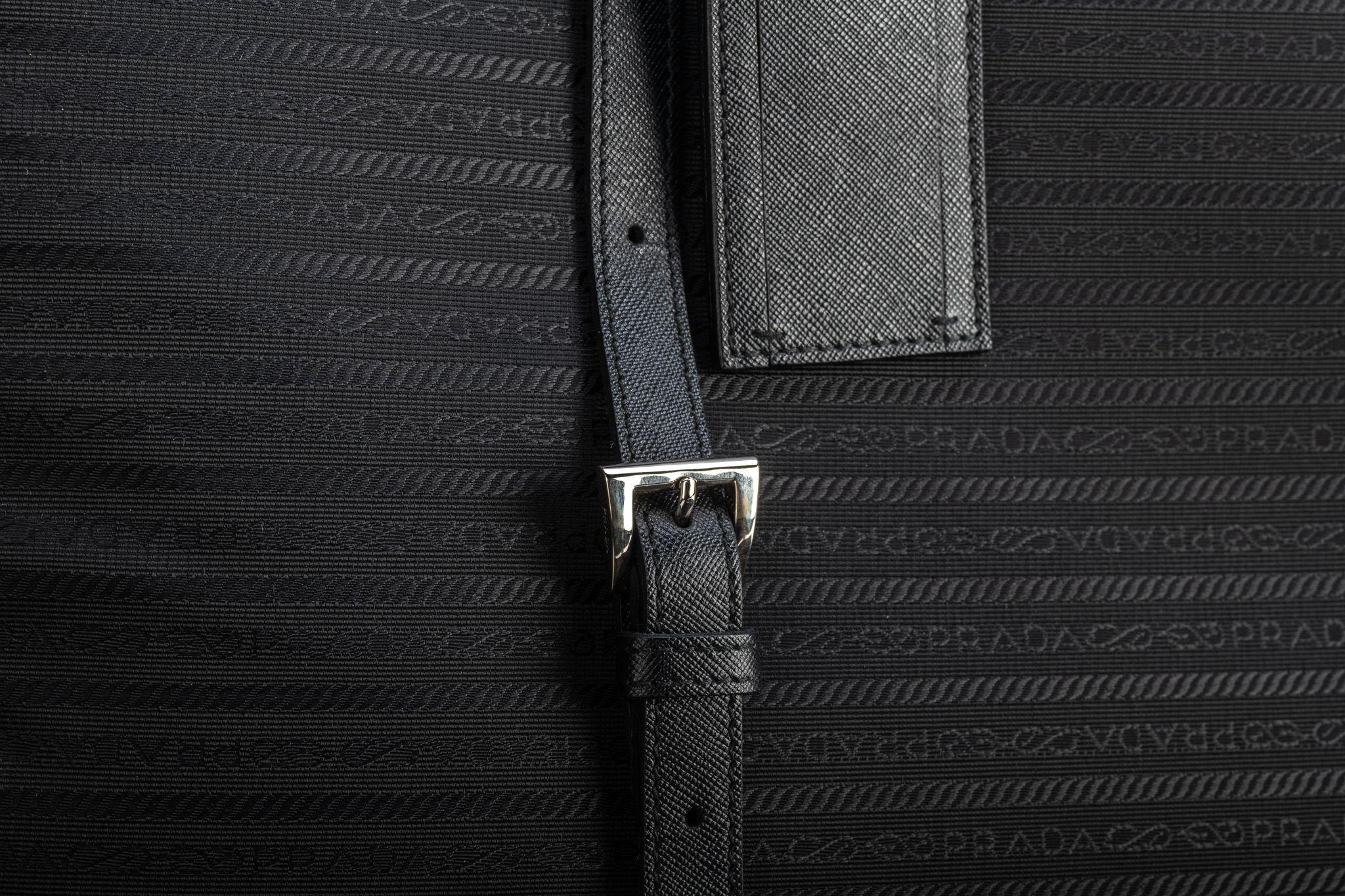Prada Unisex Black Weekender Suitcase  For Sale 13