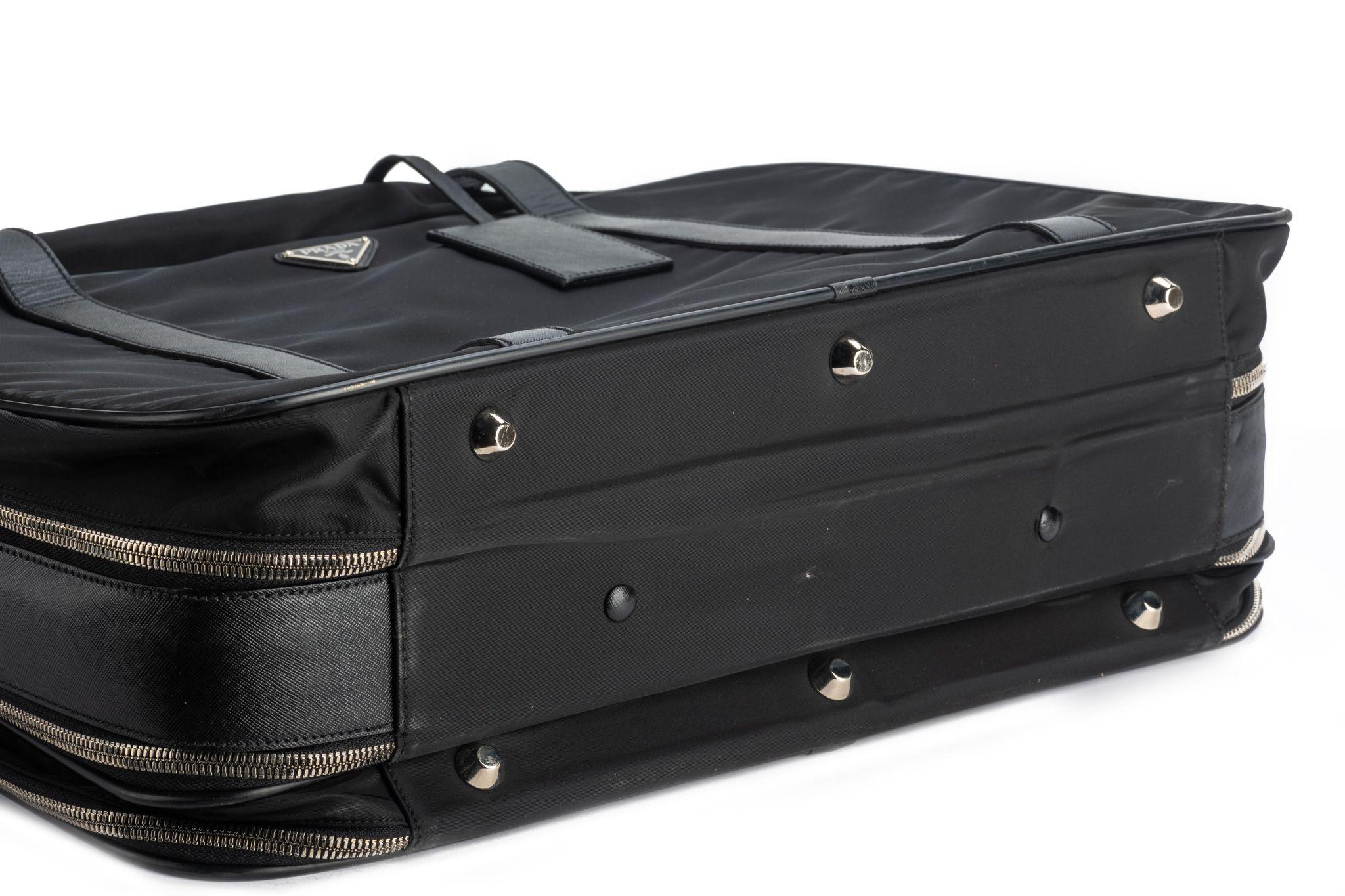 Prada Unisex Black Weekender Suitcase  For Sale 1