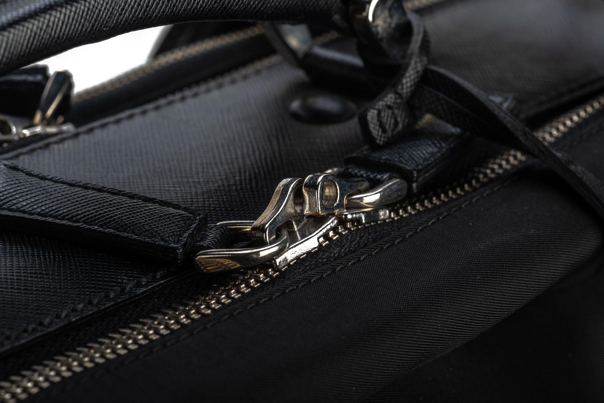 Prada Unisex Black Weekender Suitcase  For Sale 4