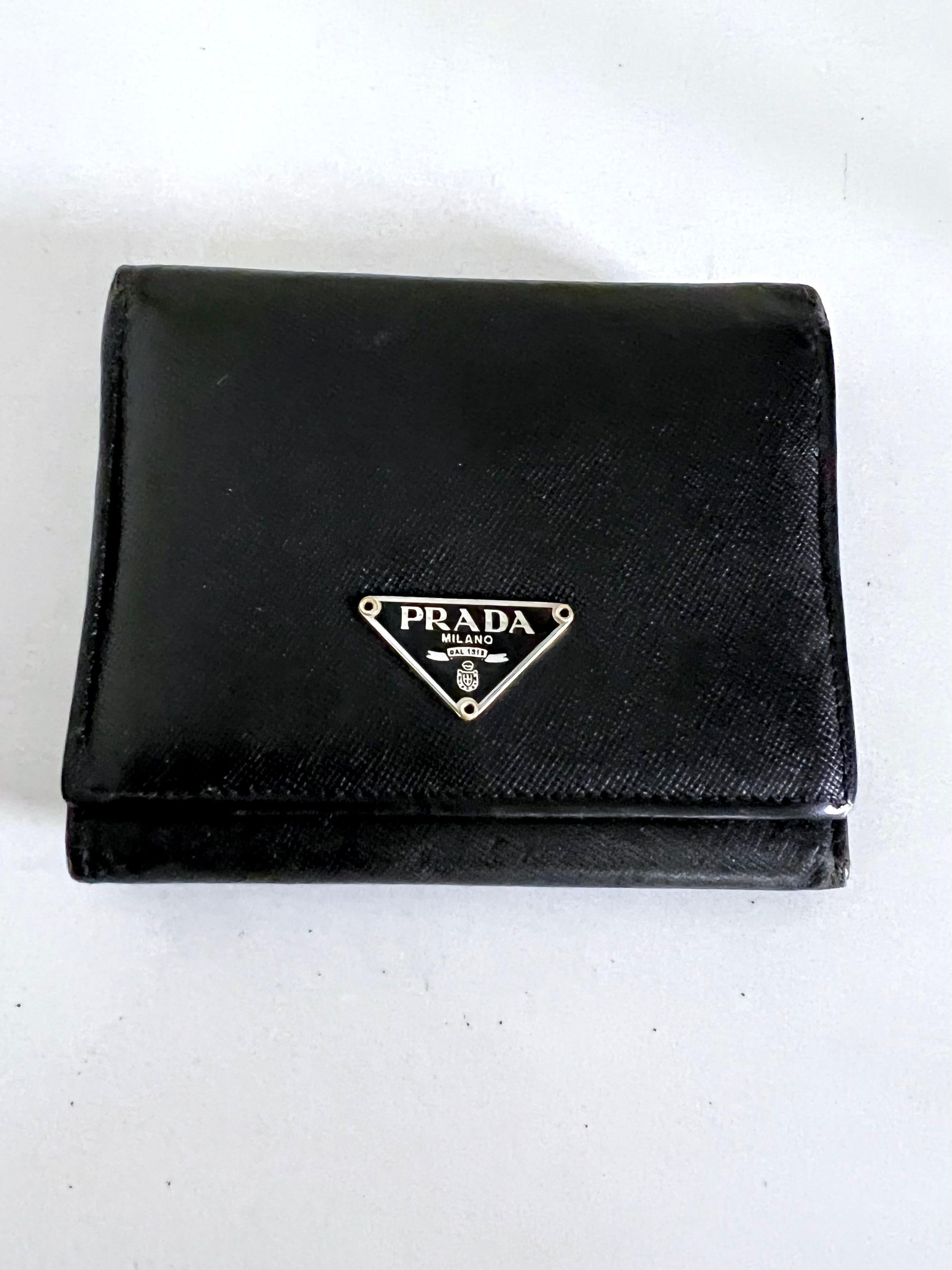 Prada Unisex Tri Fold Wallet with many Compartments In Good Condition For Sale In Los Angeles, CA