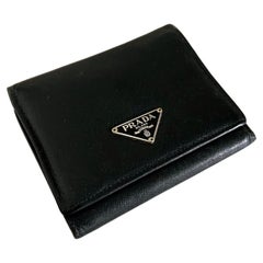 Used Prada Unisex Tri Fold Wallet with many Compartments
