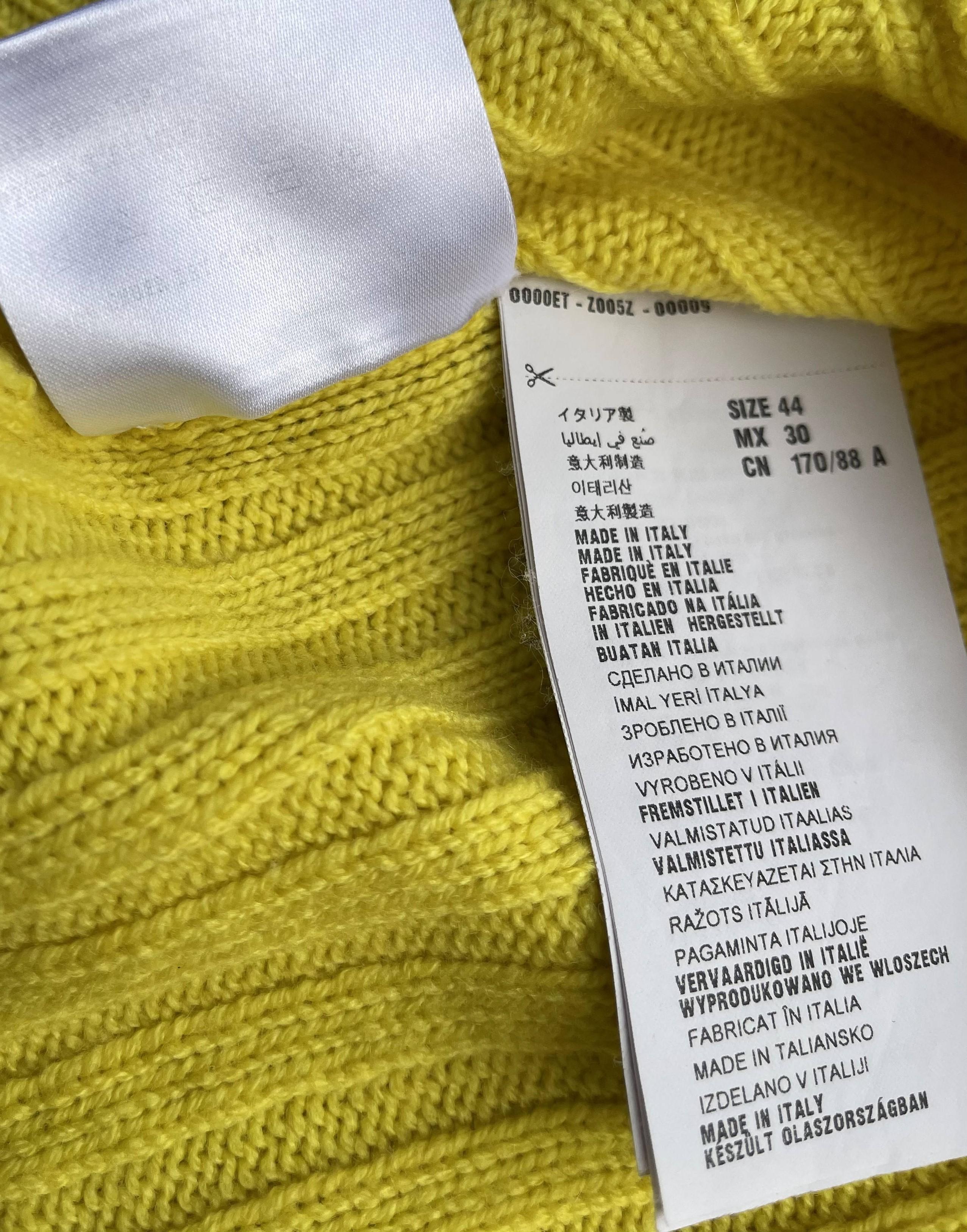 Prada V-Neck Wool Sweater Vest in Yellow 4
