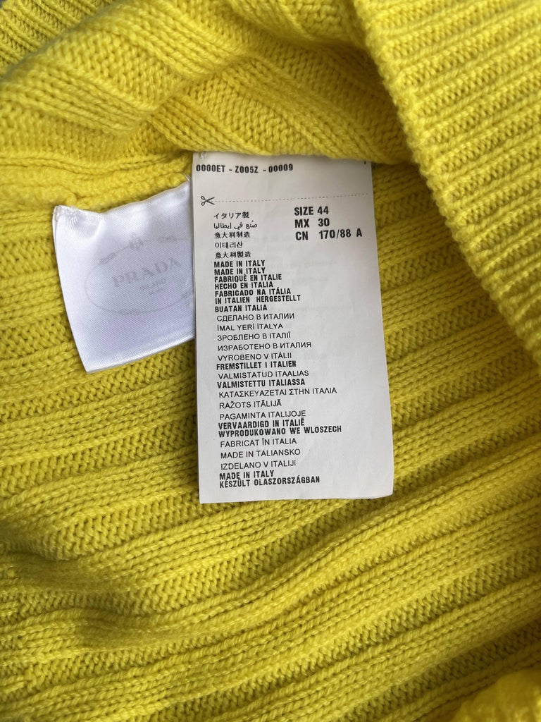 Prada V-Neck Wool Sweater Vest in Yellow For Sale at 1stDibs | yellow  sweater vest, prada sweater vest, prada fringe cardigan