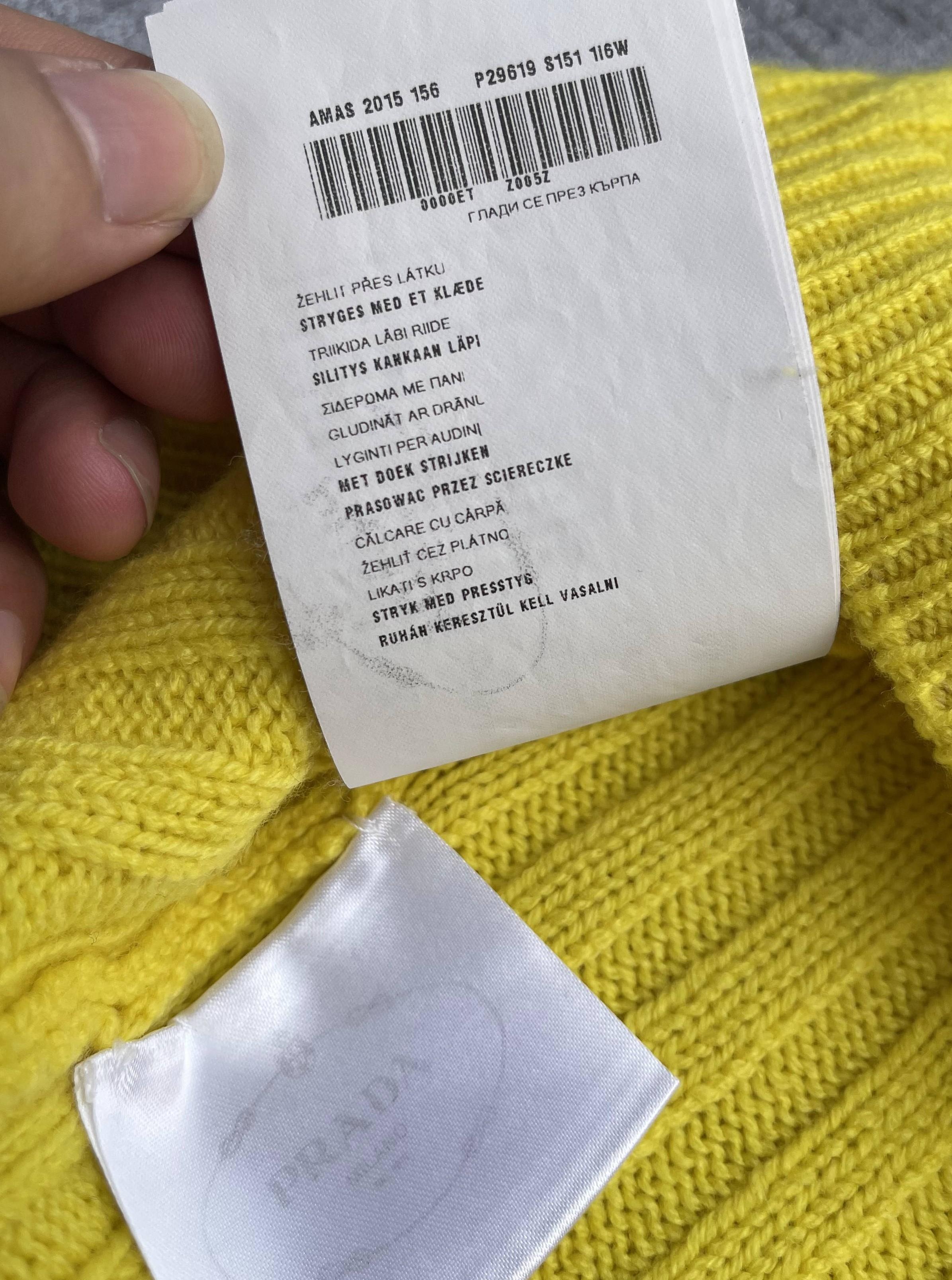 Prada V-Neck Wool Sweater Vest in Yellow 2