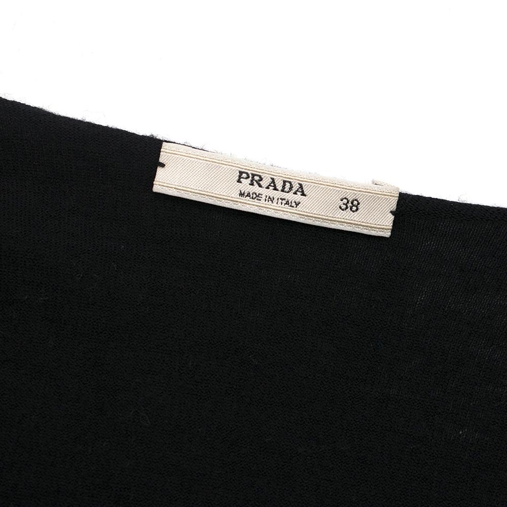 Prada V-Neck Wool Sweater with Embroidered Detail In Excellent Condition In London, GB