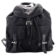 Prada Vela Double Front Pocket Backpack Tessuto with Saffiano Leather Medium