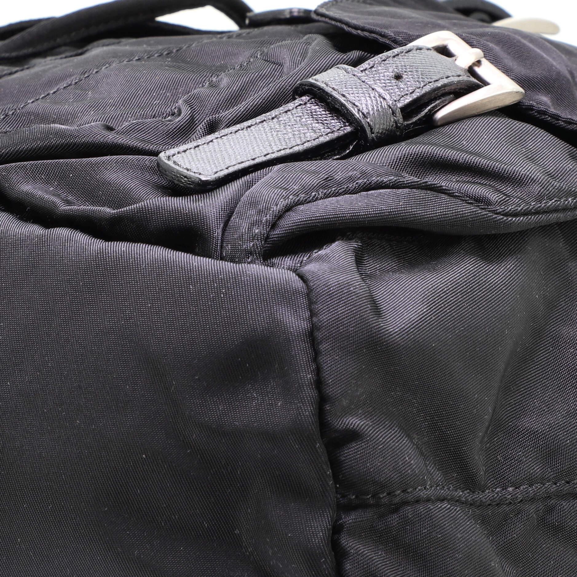 Prada Vela Double Front Pocket Backpack Tessuto with Saffiano Leather Medium 2