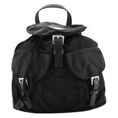 Prada Vela Double Front Pocket Backpack Tessuto with Saffiano Leather Medium