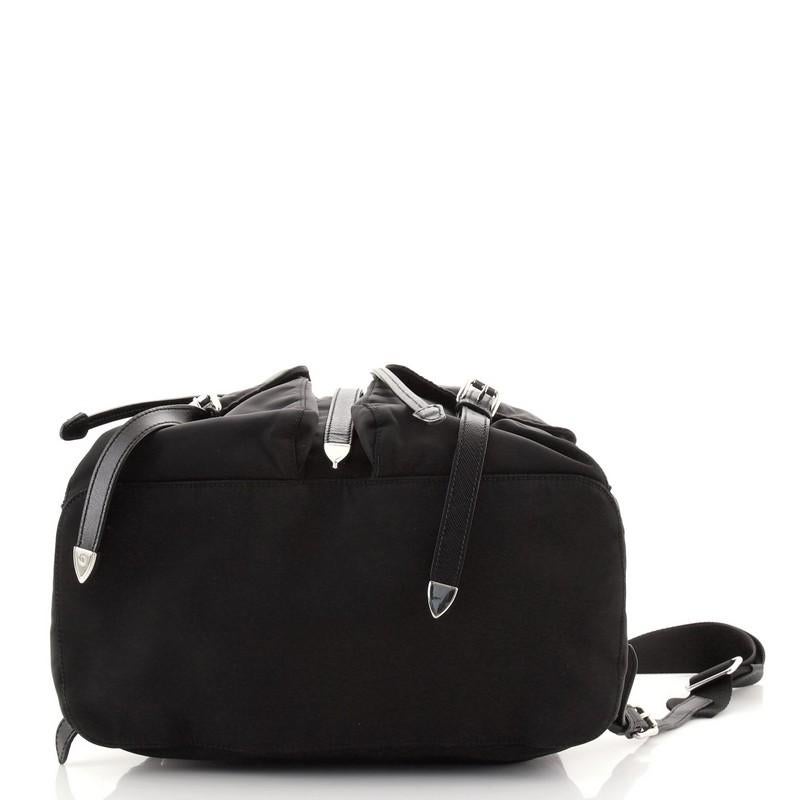 Prada Vela Double Front Pocket Rucksack Tessuto mit Saffiano Medium für Damen oder Herren