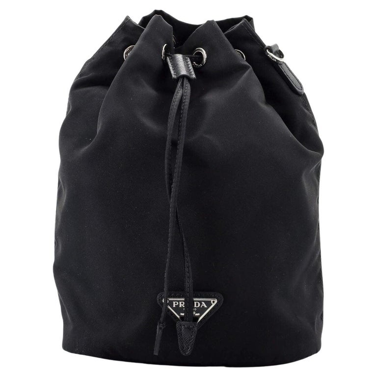 Prada Vela Drawstring Bucket Wristlet Pouch Tessuto Small at 1stDibs