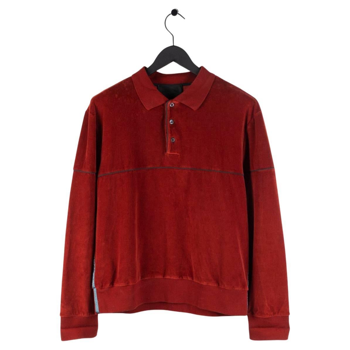 Prada Velour Men Jumper Sweatshirt Top Size XL S492 For Sale
