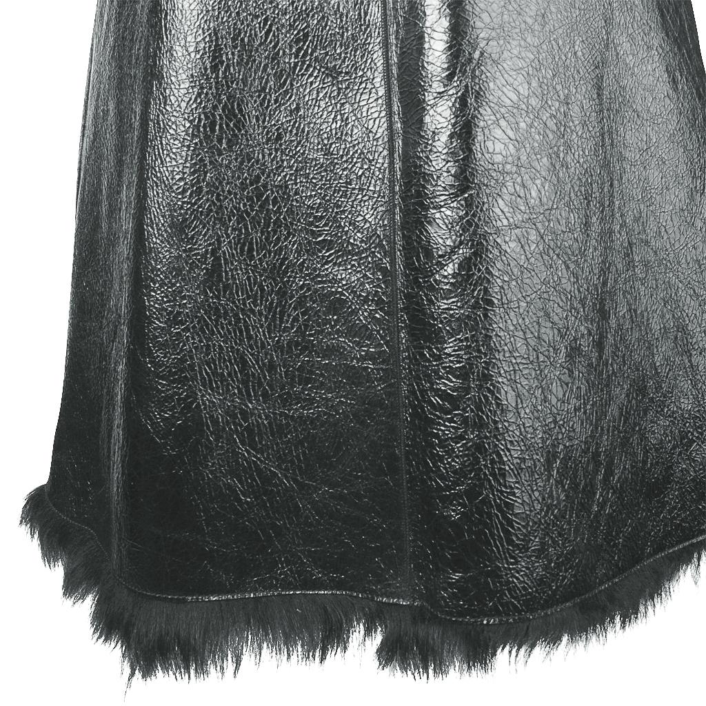 Prada Chaleco de charol de piel de oveja hasta la rodilla 42 / 8 en venta 7