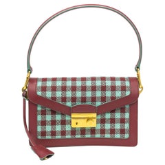 Prada Vichy Check Jacquard Gingham Sound Shoulder Small Crossbody Top Handle Bag