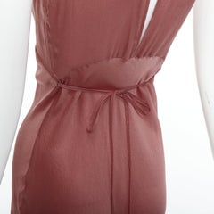 PRADA Vintage 100% silk blush pink beaded trim V neck slip dress IT42 M