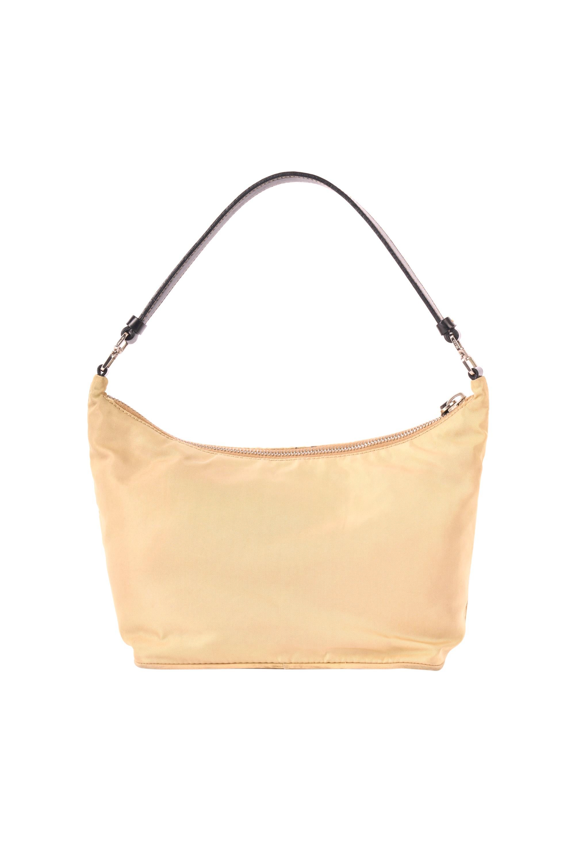 Orange Prada Vintage 1990’s Beige Tessuto City Bag For Sale