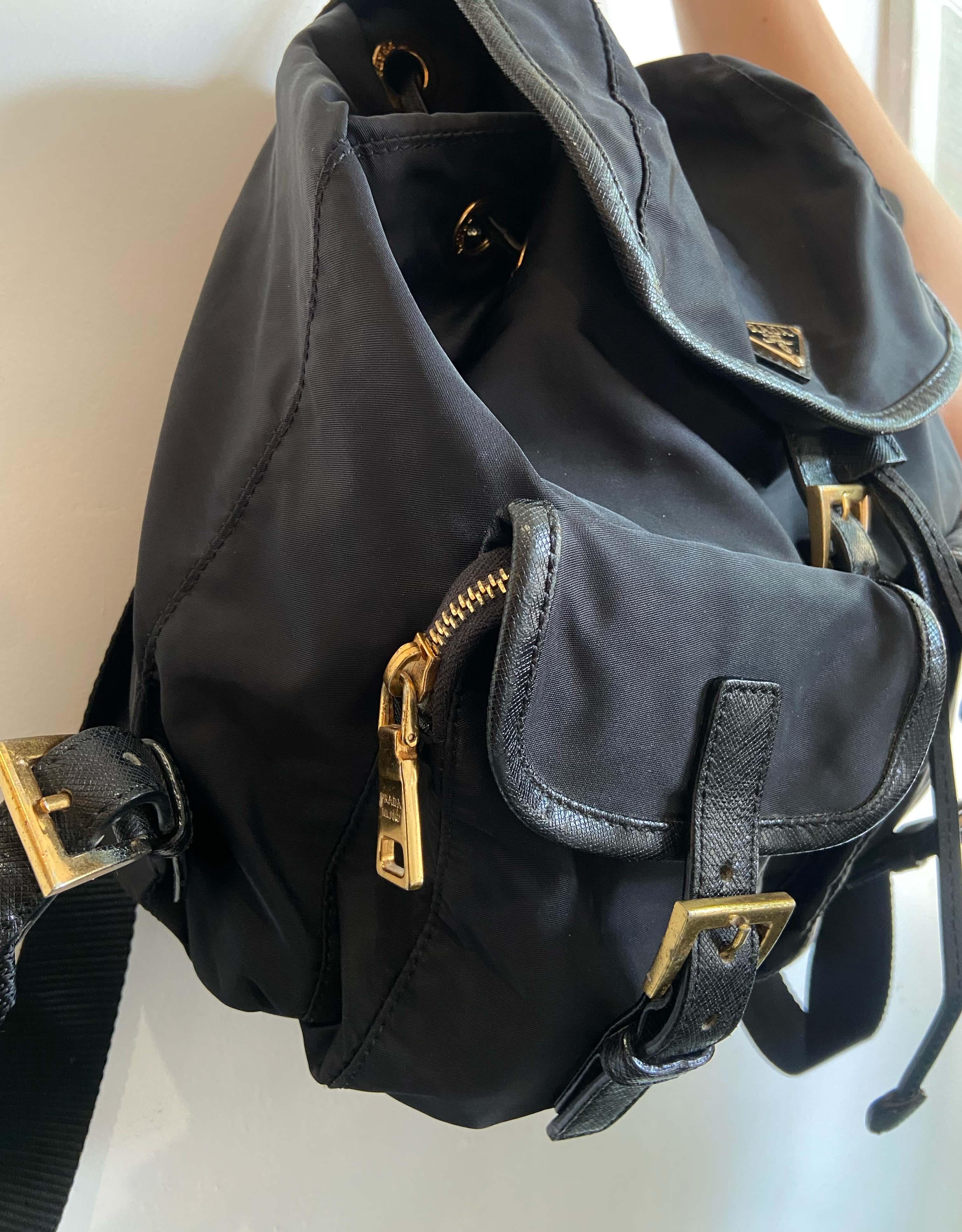 Prada Vintage 1990's Green Nylon Backpack For Sale at 1stDibs