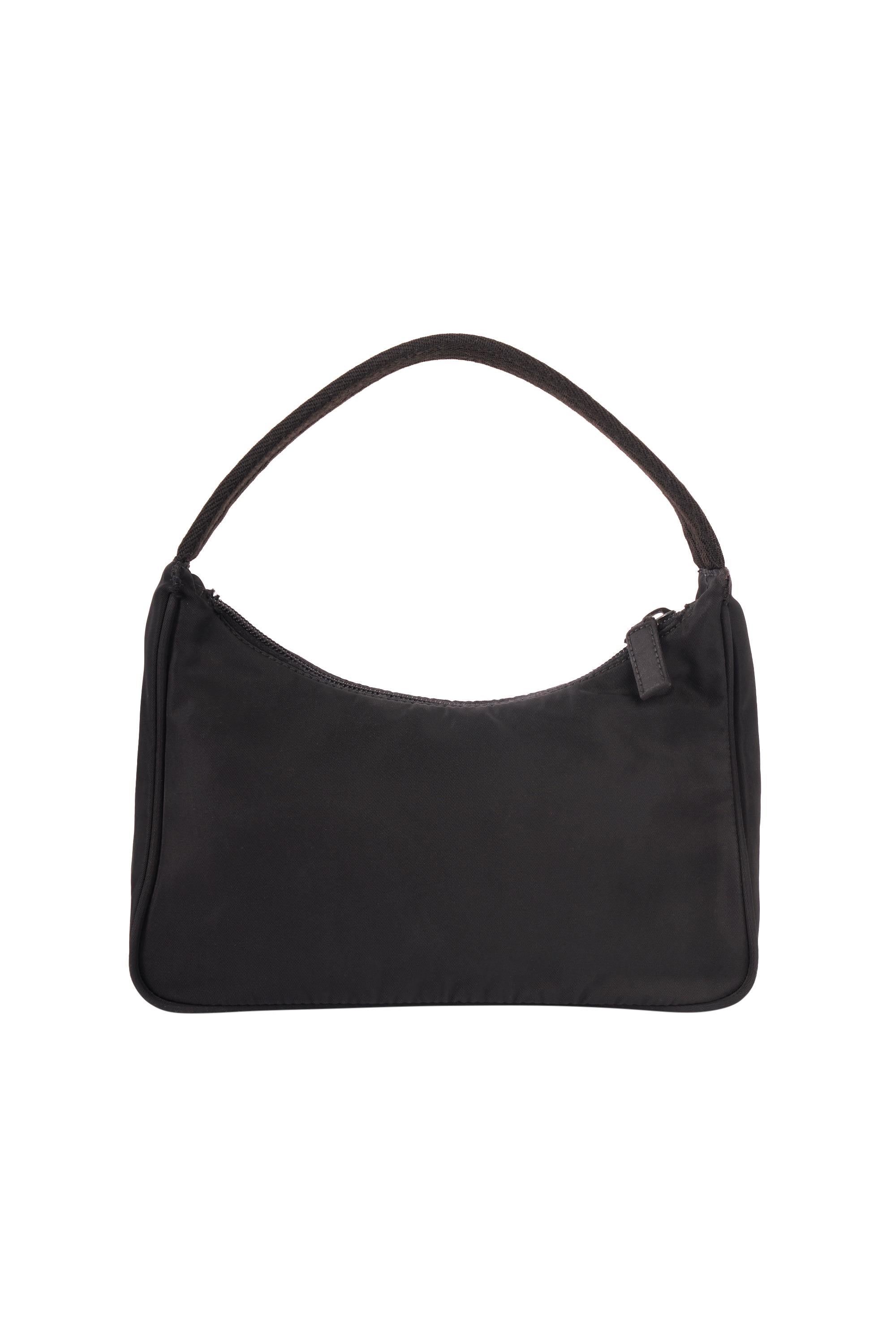 Women's or Men's Prada Vintage 1990's Black Nylon Bag For Sale