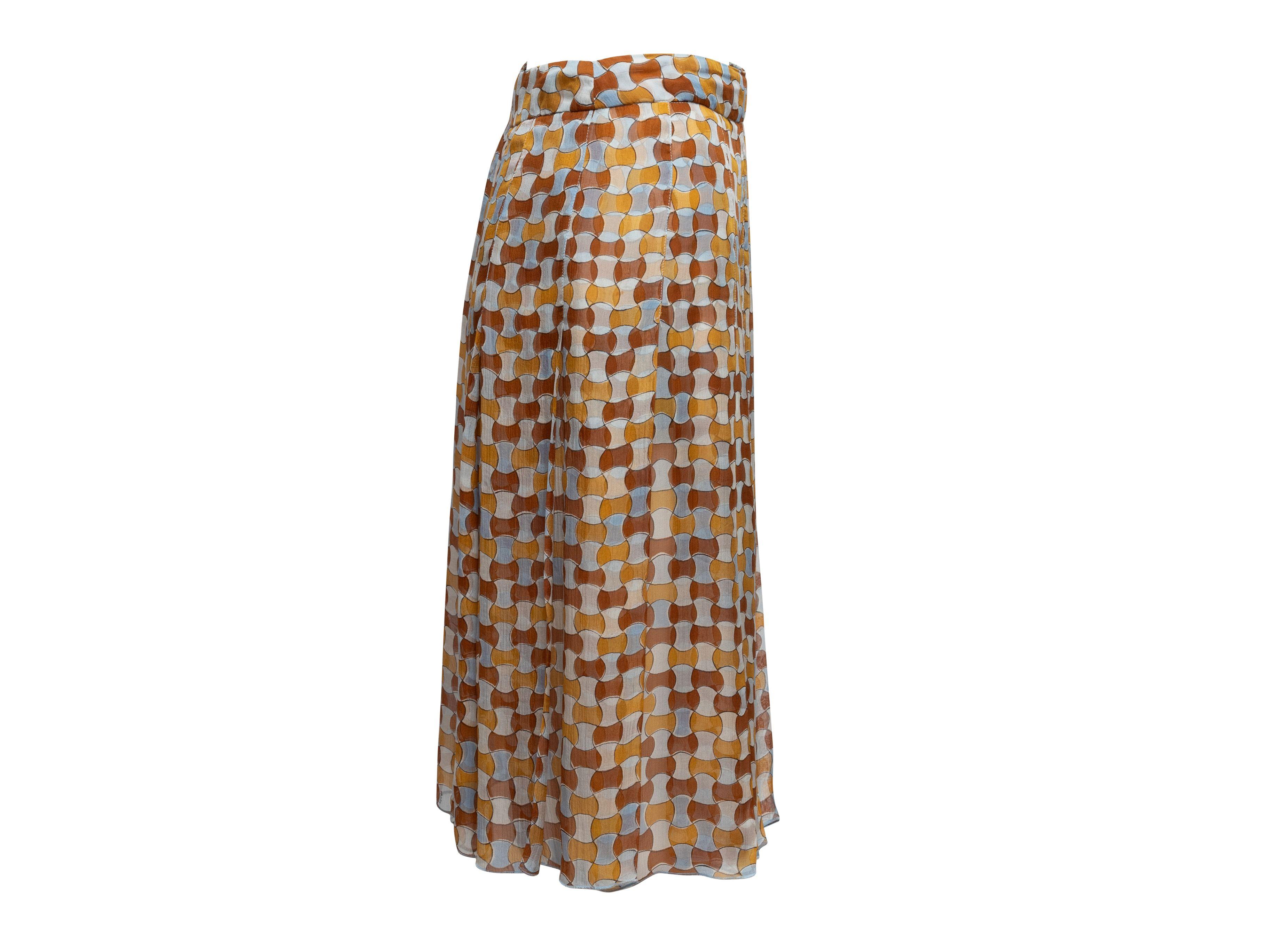 Women's or Men's Prada Vintage 1990s silk chiffon mosaic skirt