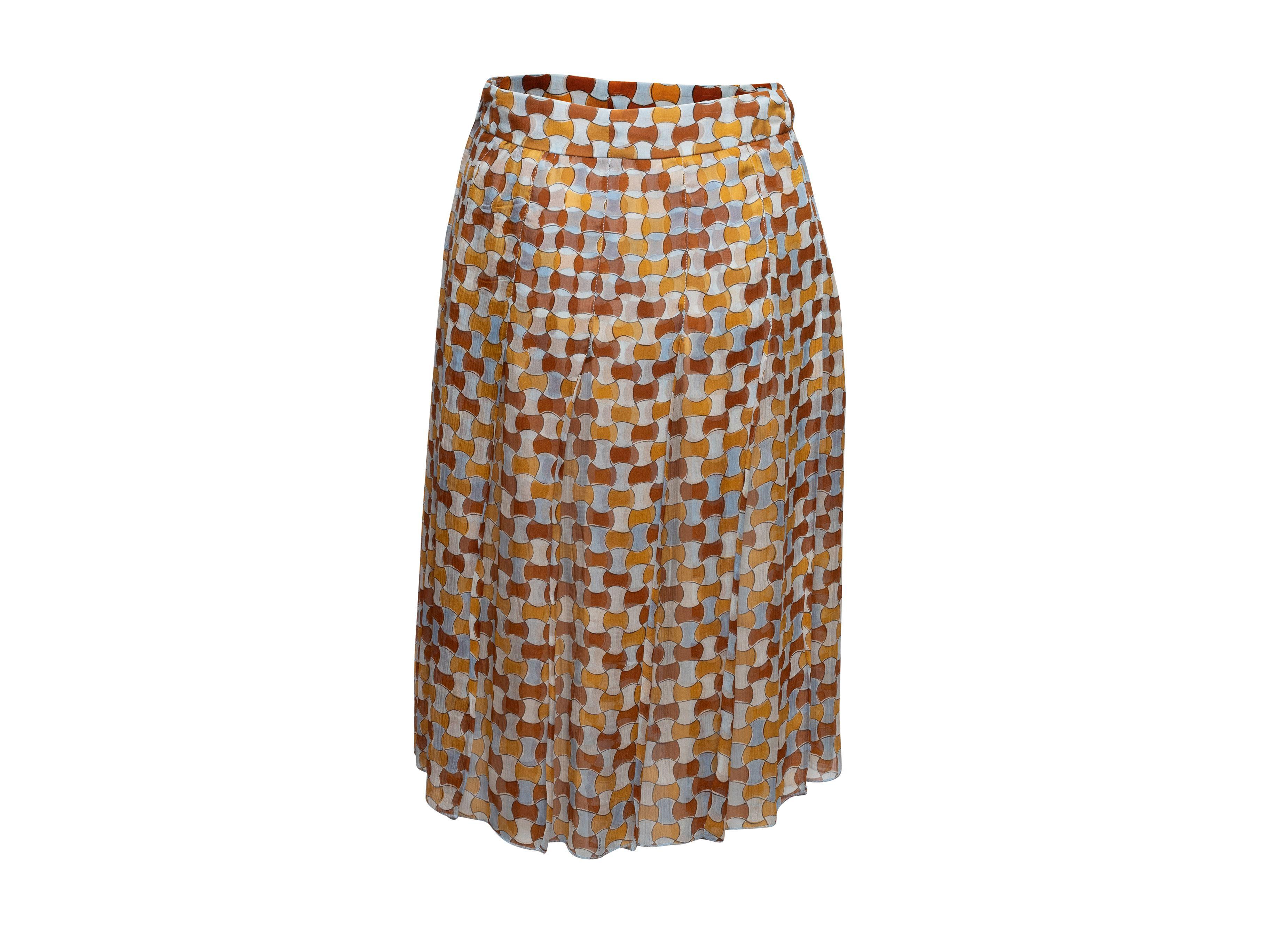 Prada Vintage 1990s silk chiffon mosaic skirt 1