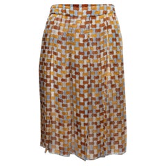 Prada Vintage 1990s silk chiffon mosaic skirt