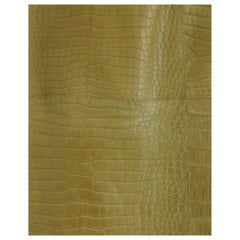Prada Vintage 2003 Chartreuse Alligator Leather Skirt