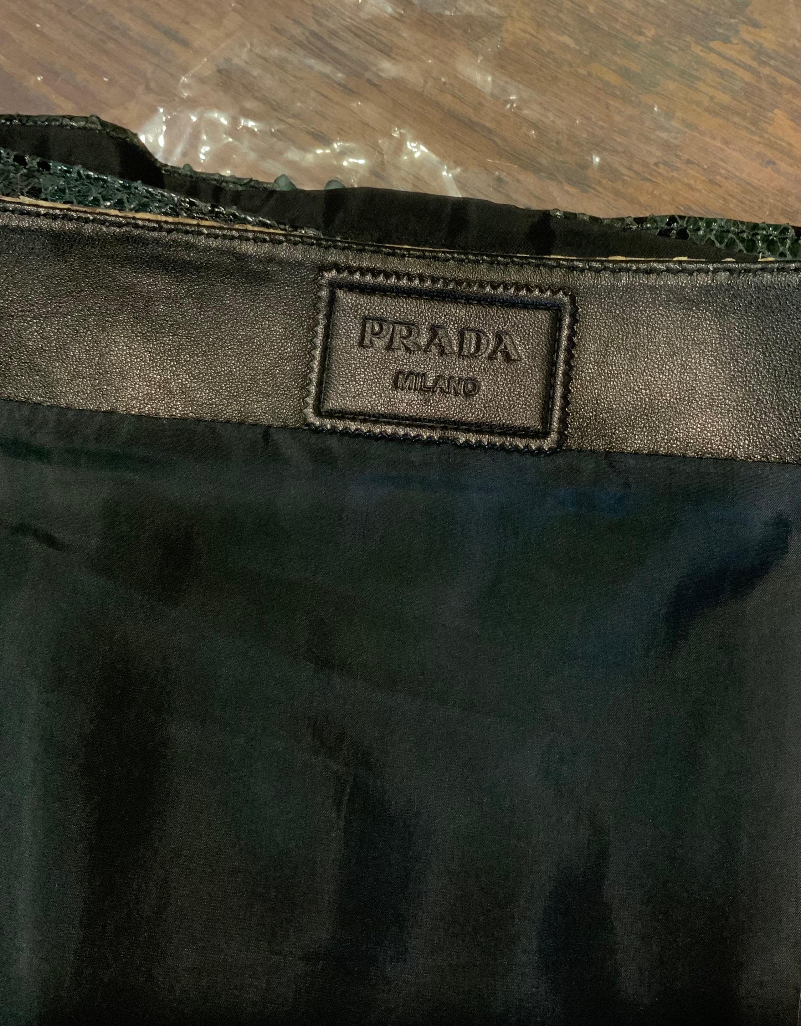 Gonna in pitone Prada Vintage 2011 in vendita 2