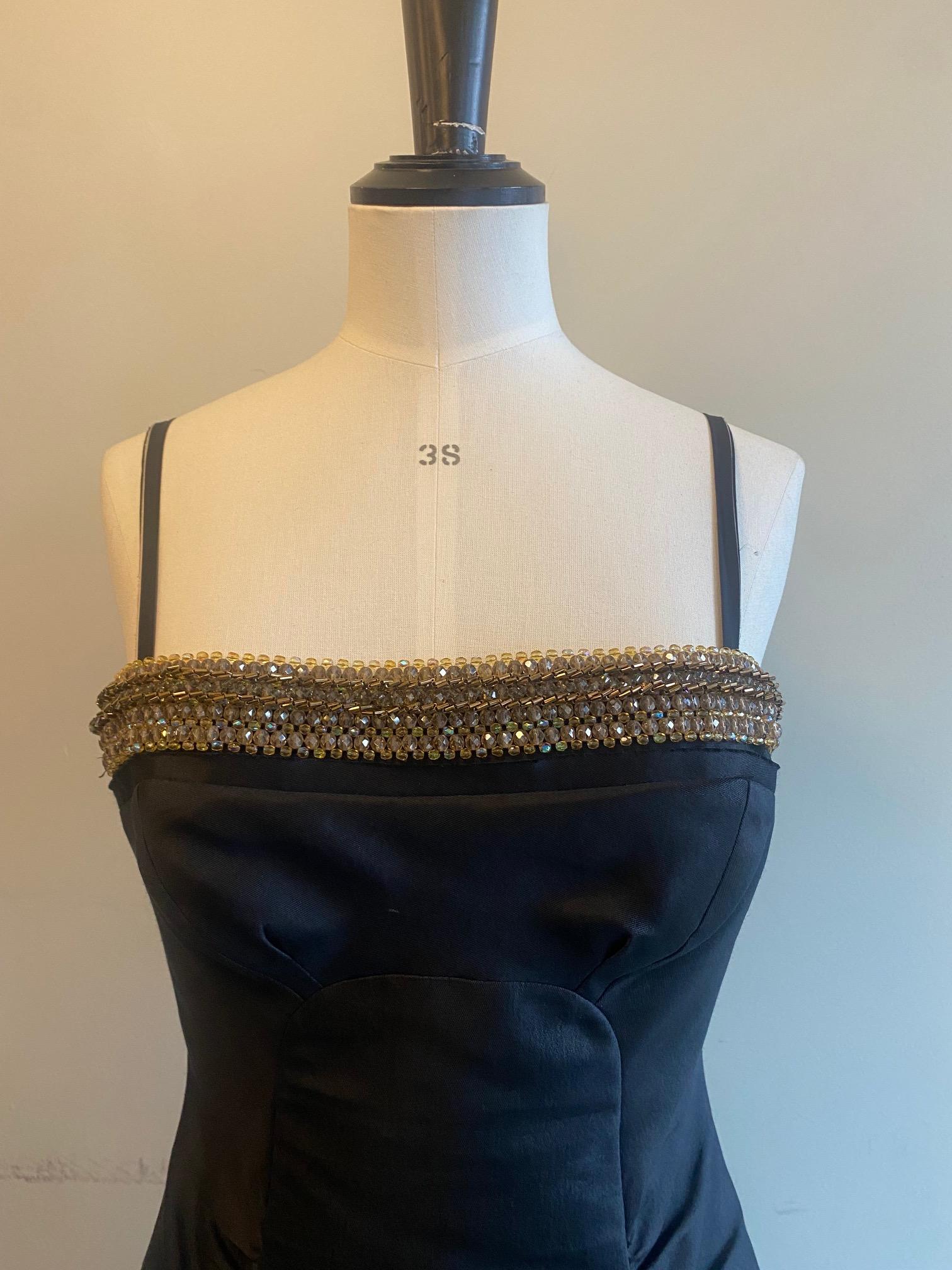 Black Prada Vintage Beaded Dress For Sale