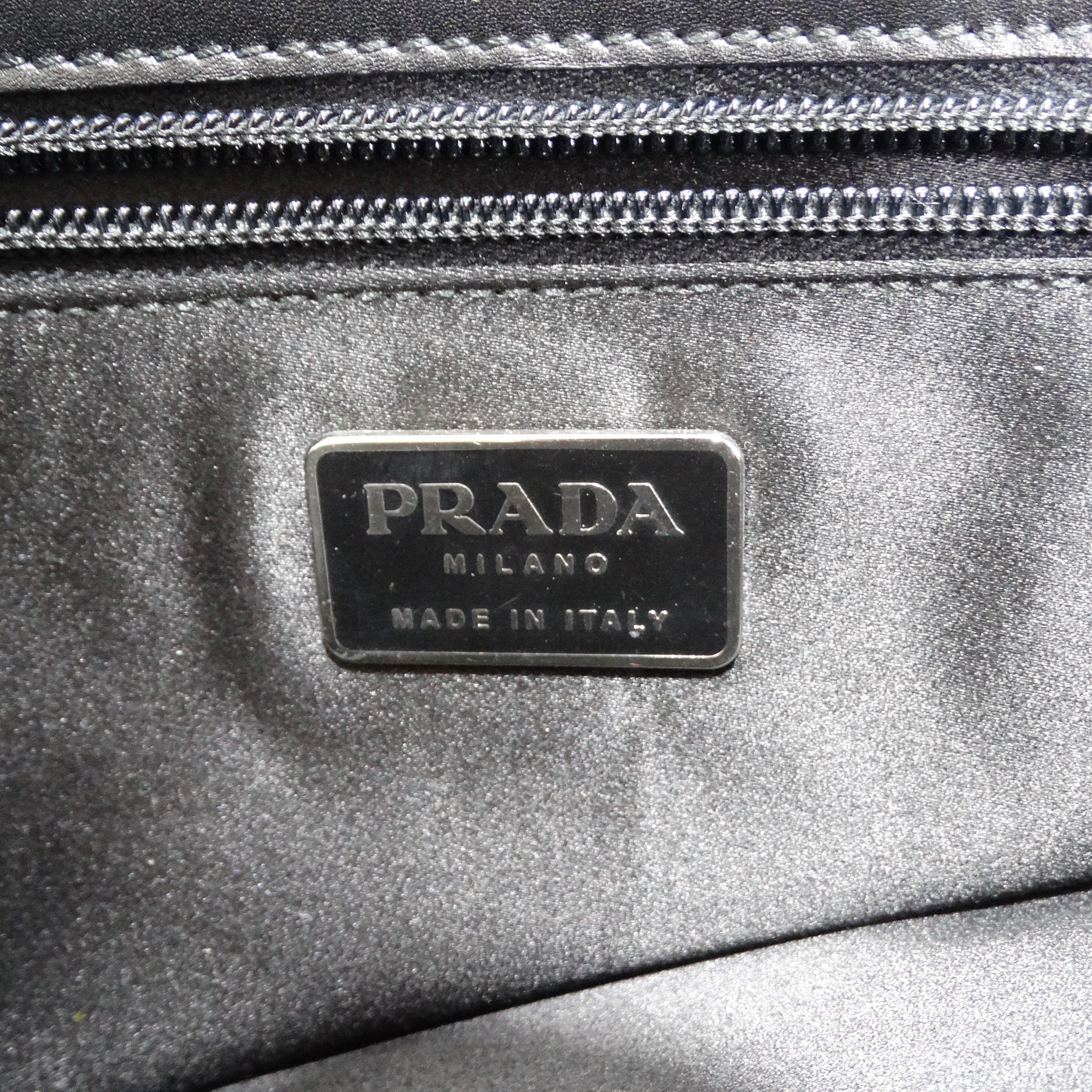Prada Vintage Black Leather Tote Bag 8
