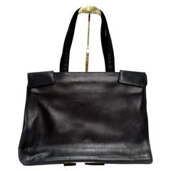 Prada Vintage Schwarz Leder Tote Bag