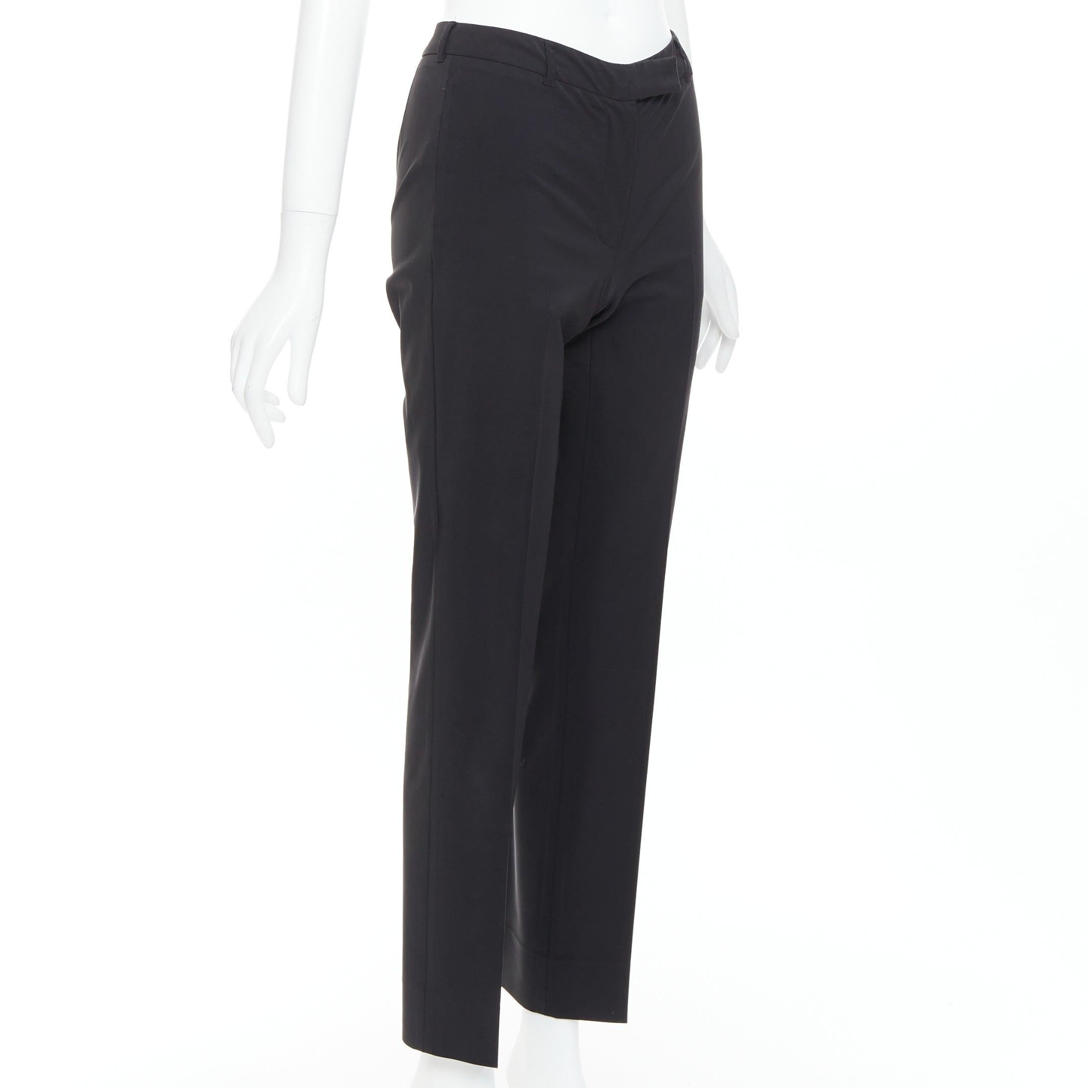 Black PRADA Vintage black magic tape front crop trouser  pants IT38 XS For Sale