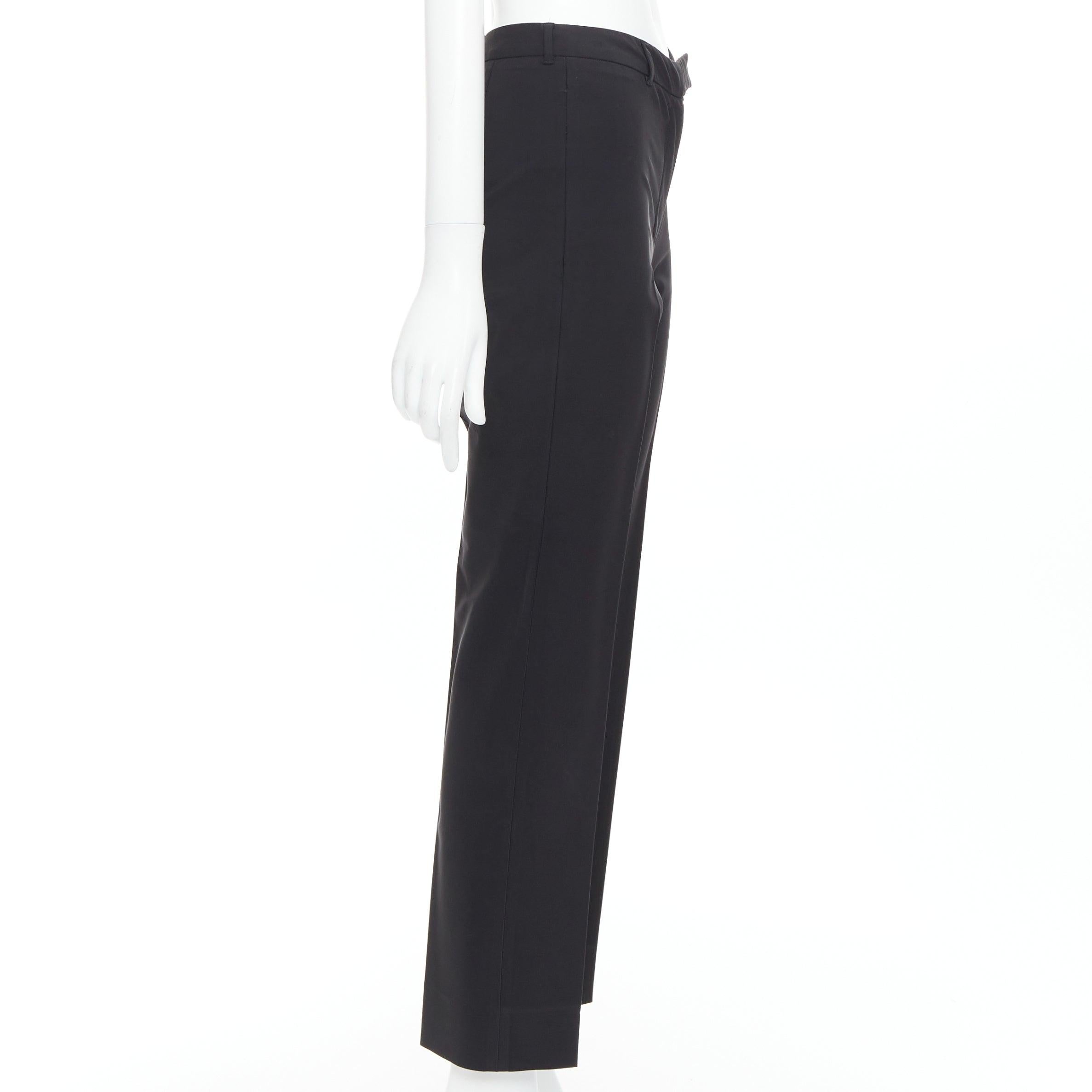 PRADA Vintage black magic tape front crop trouser  pants IT38 XS In Good Condition For Sale In Hong Kong, NT