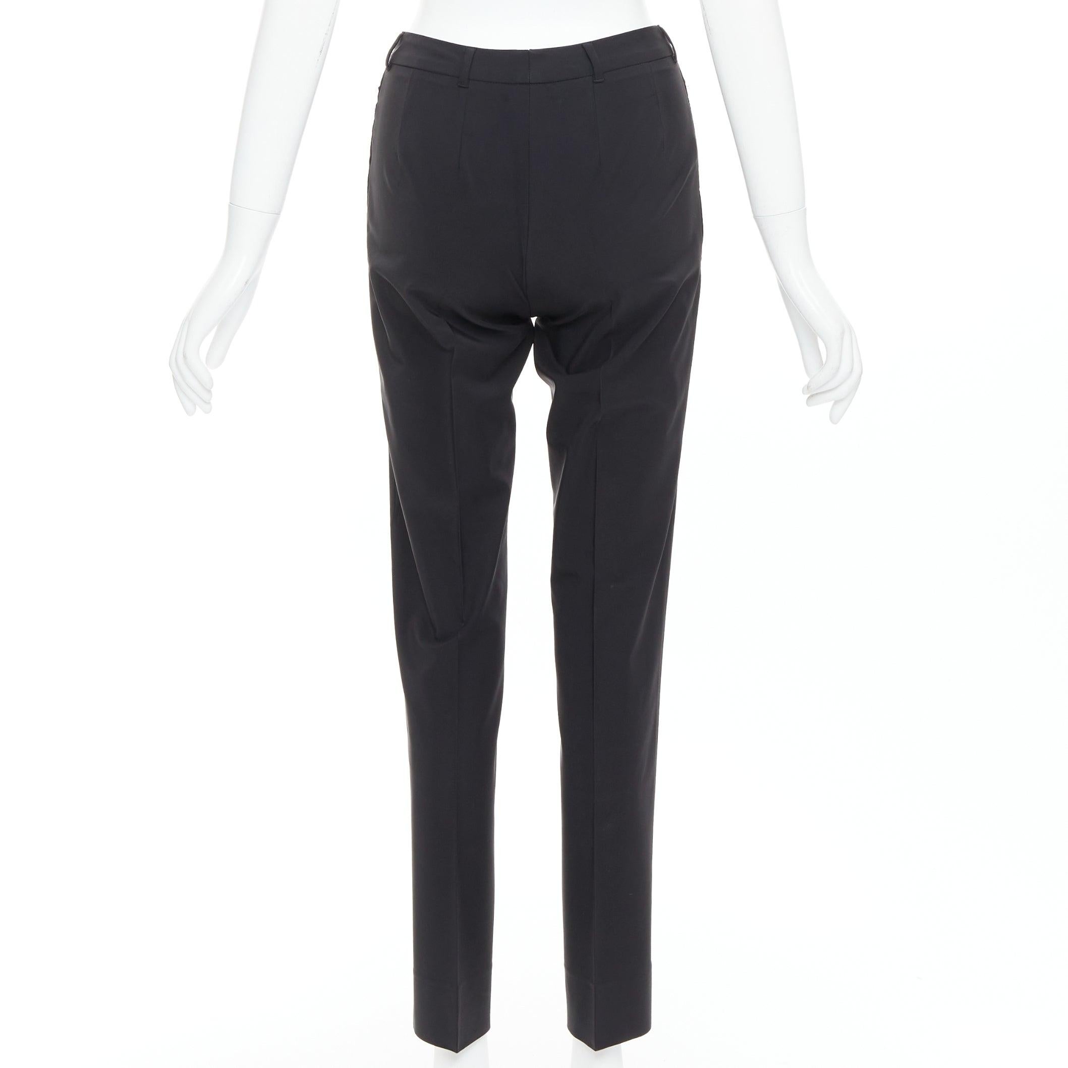 Women's PRADA Vintage black magic tape front crop trouser  pants IT38 XS For Sale