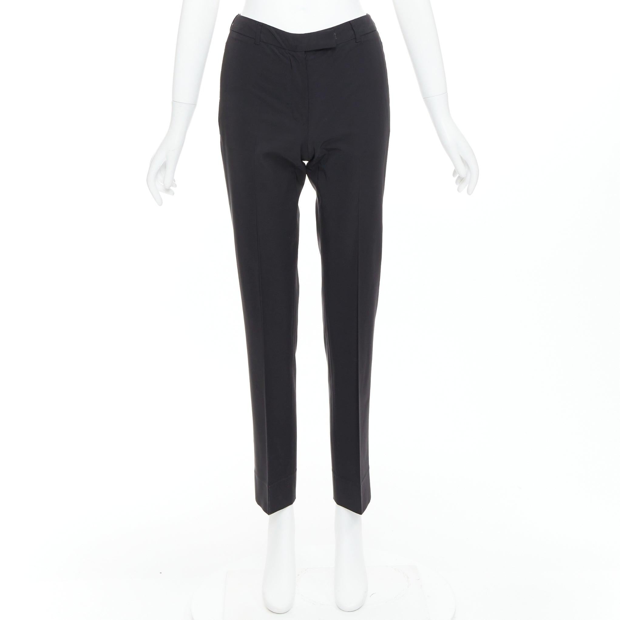 PRADA Vintage black magic tape front crop trouser  pants IT38 XS For Sale 4