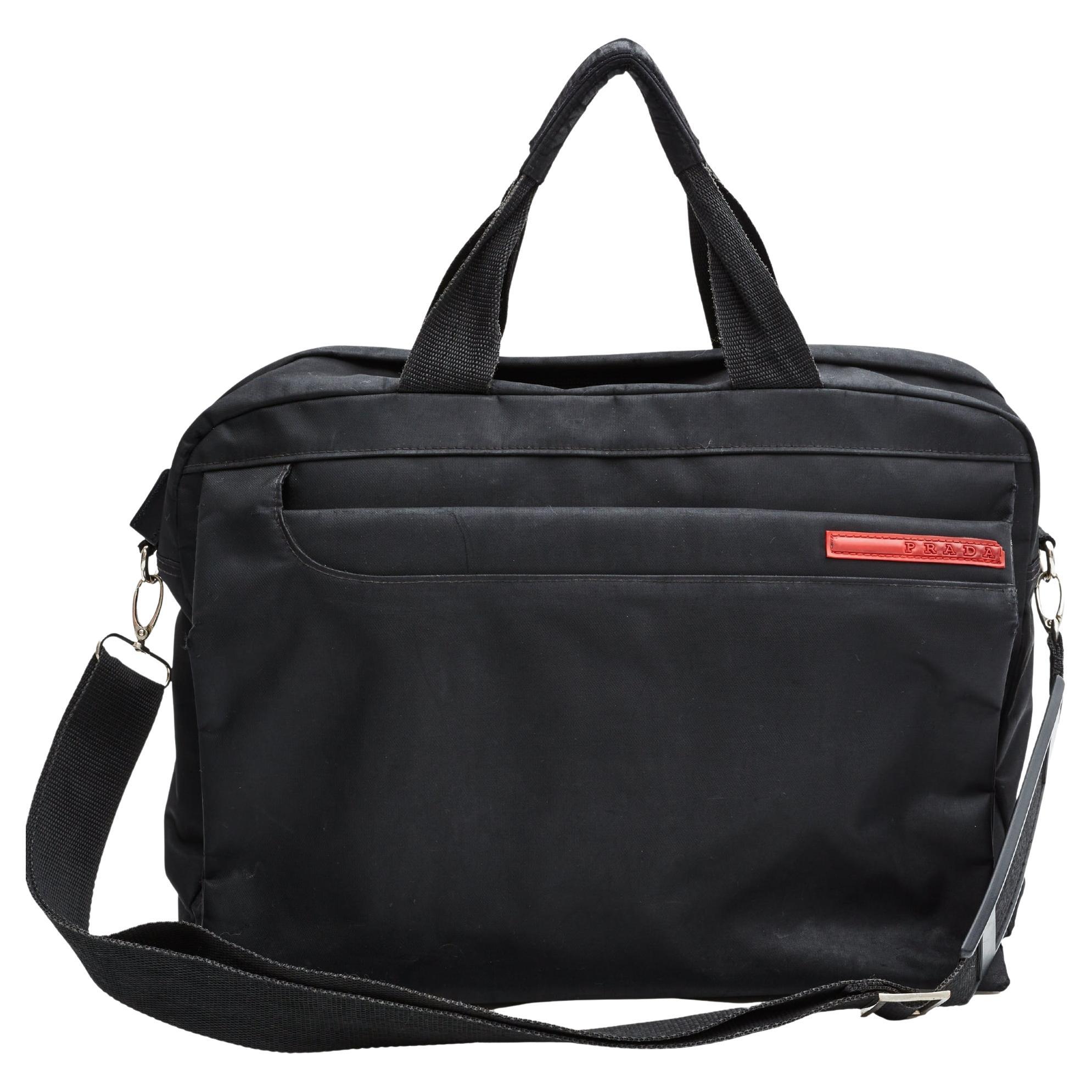 Prada Vintage Black Nylon Bauletto Briefcase Bag For Sale at 1stDibs | vintage  prada briefcase, prada briefcase vintage, vintage prada laptop bag