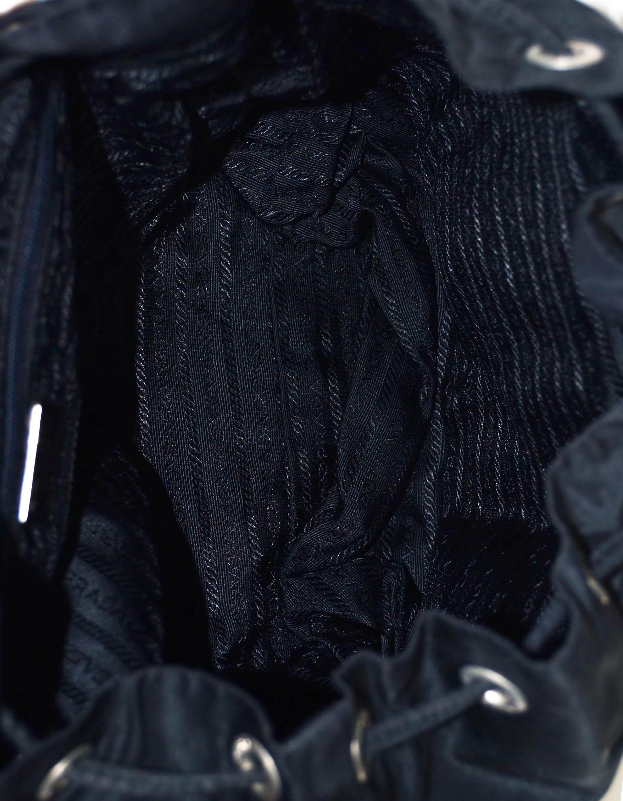 Prada Vintage Black Nylon Double Buckle Pocket Backpack Bag 2
