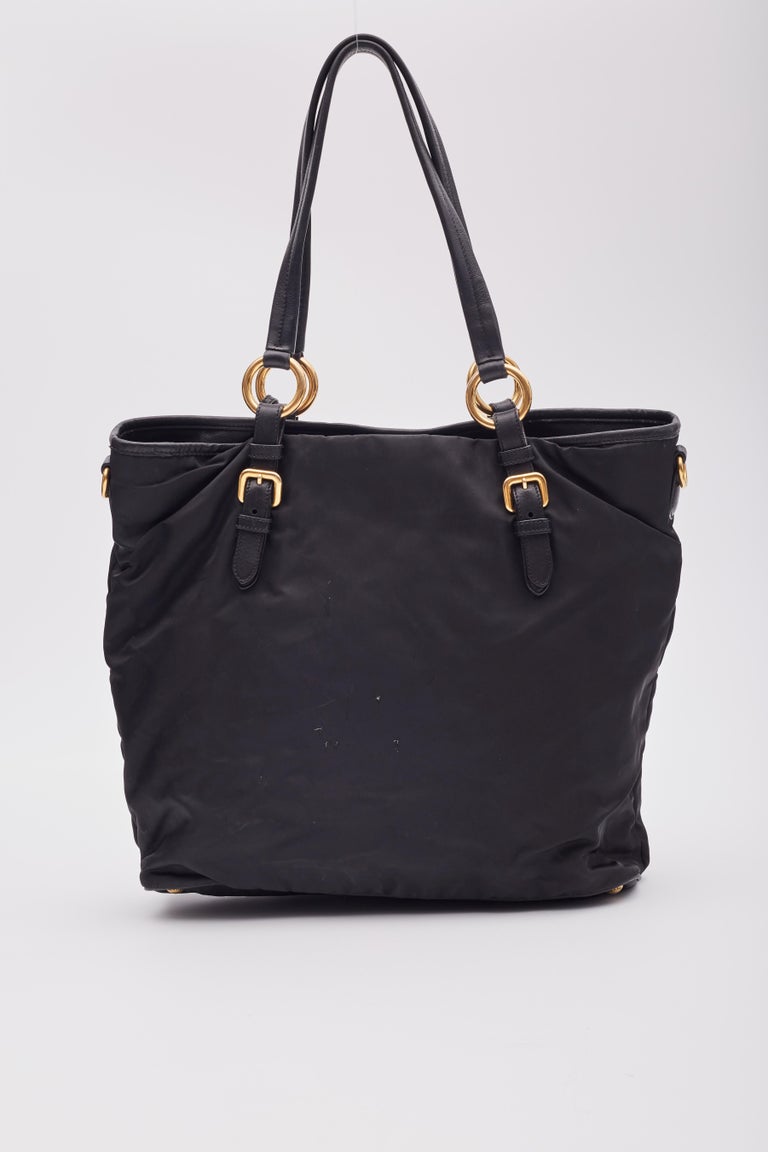 Prada black nylon tote bag best sale