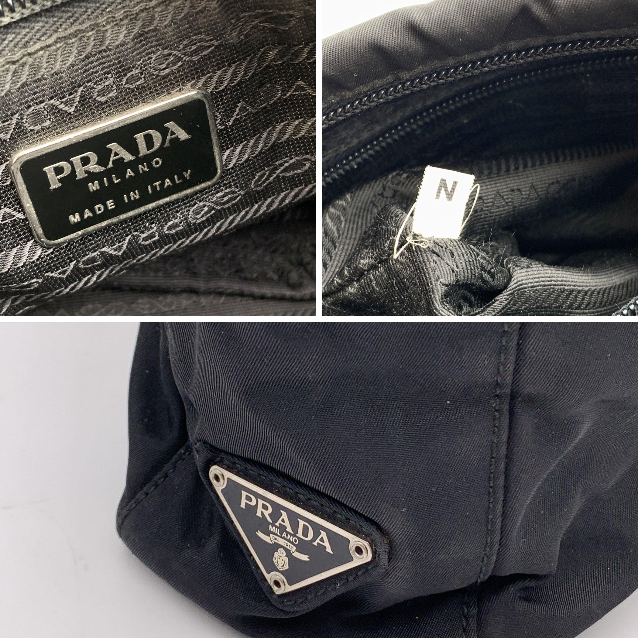 Prada Vintage Black Nylon Tessuto Shoulder Bag with Lucite Chain 1