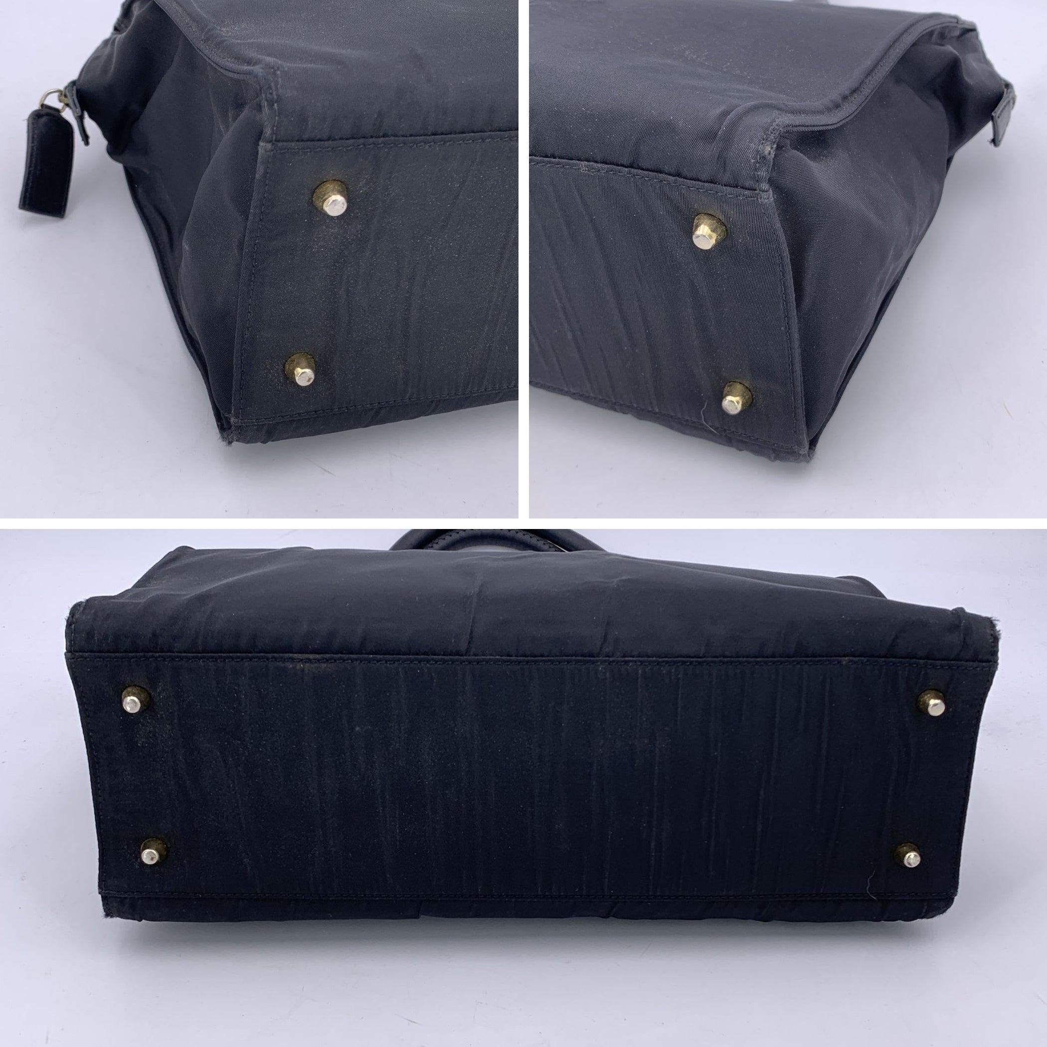 Women's Prada Vintage Black Nylon Tessuto Tote Bag with Defects