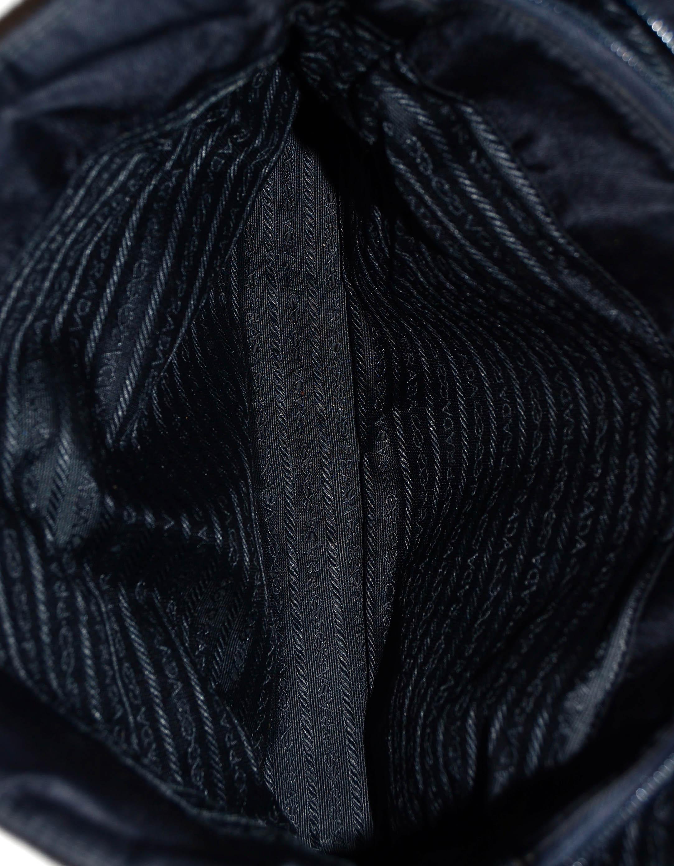 Prada Vintage Black Nylon Tote Bag w/Leather Laced Chain 2