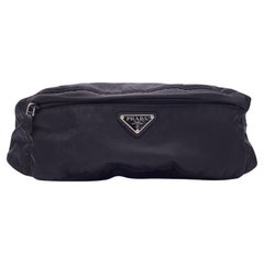 Prada Vintage Black Nylon Waist Pouch Belt Bag