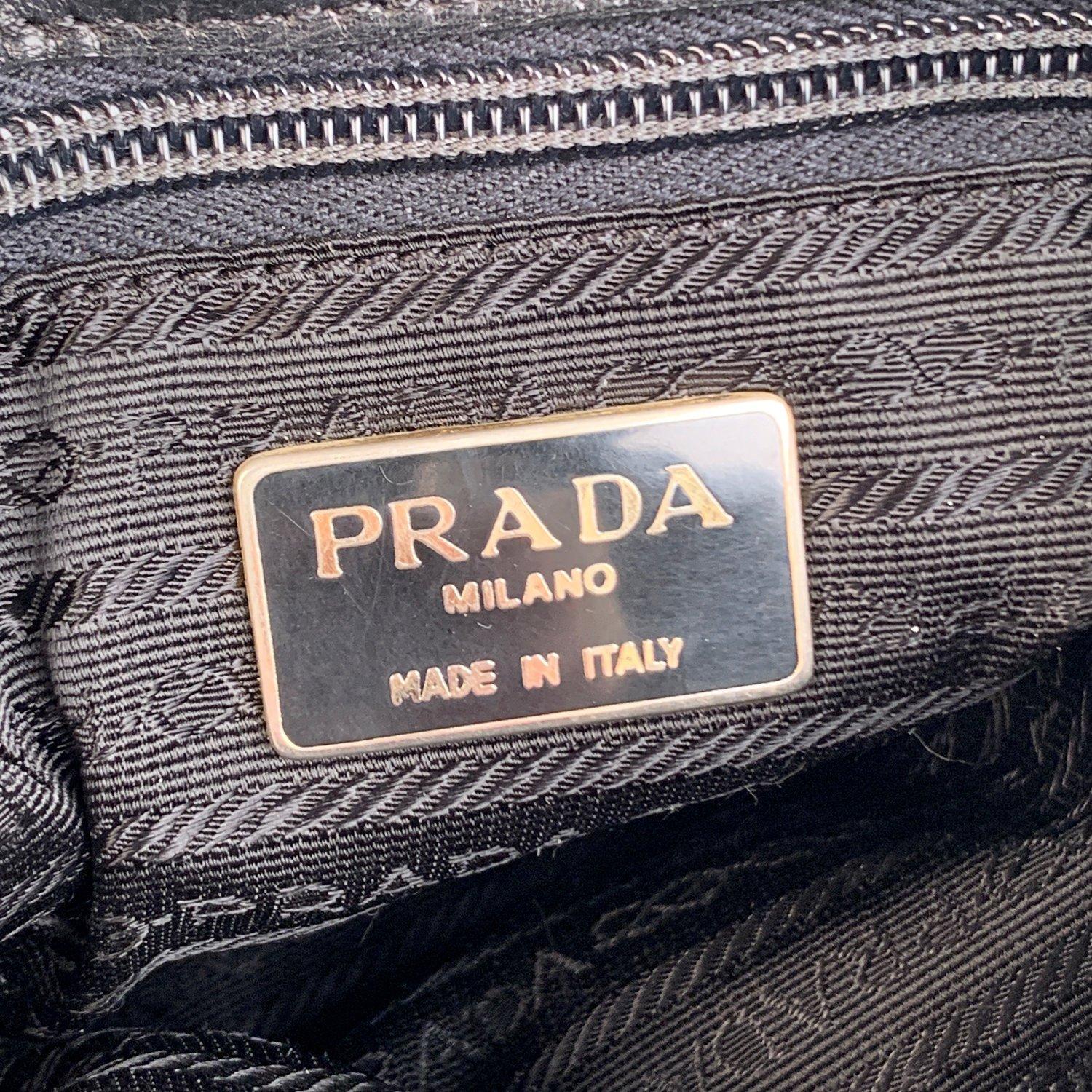 Prada Vintage Black Quilted Leather Tote with Metal Handles 2