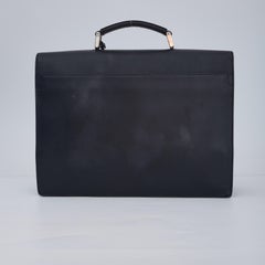 Prada Vintage Schwarzes Saffiano-Leder Aktentasche