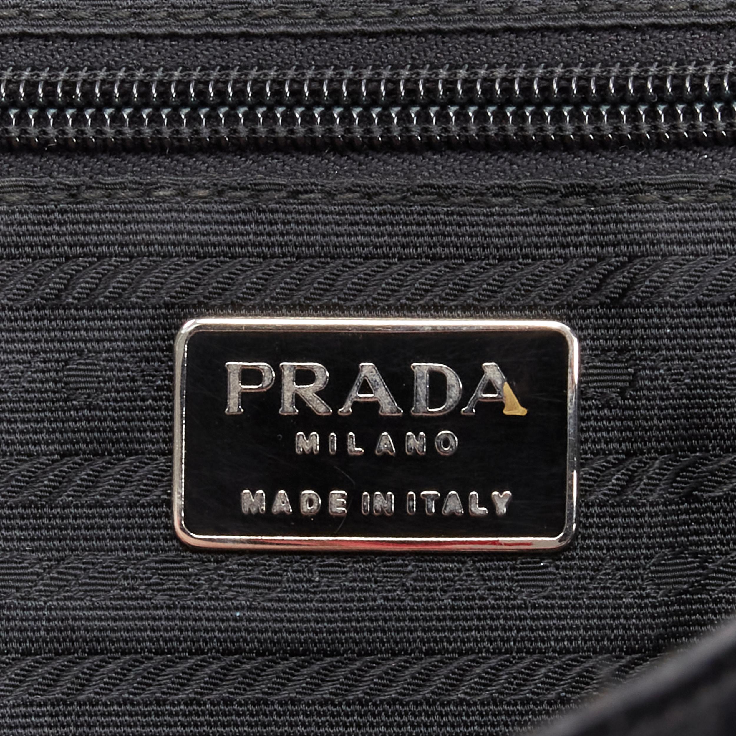 PRADA Vintage black shiny leather top handle large top bag 3