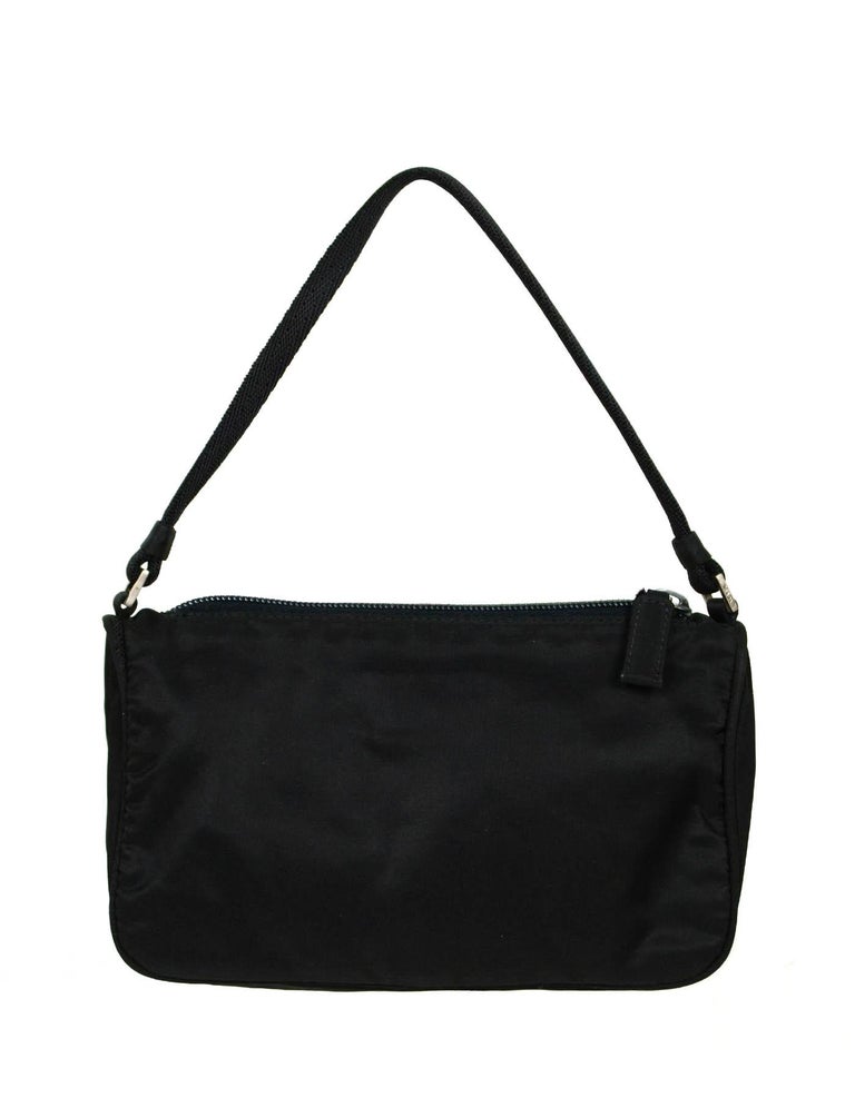 Prada Black Ruffles Bow Baguette Bag